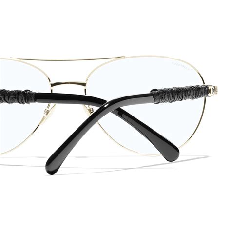 chanel 2183 c395|Pilot Blue Light Glasses Metal & Calfskin Light Gold .